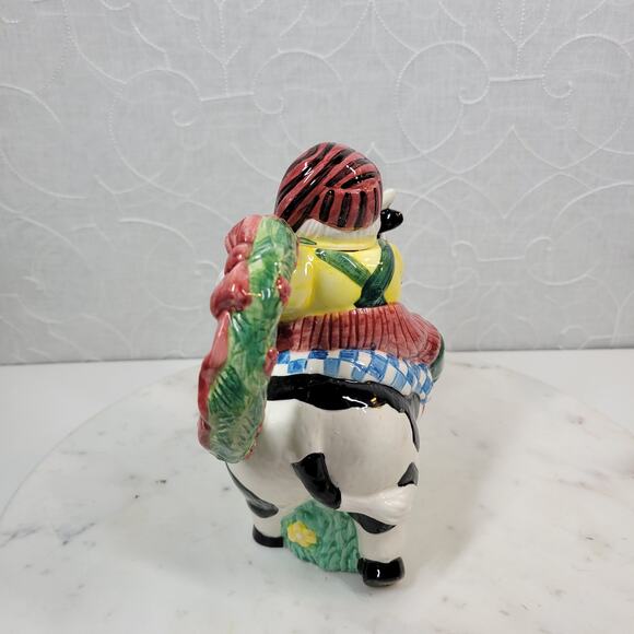 VINTAGE Lotus Cowboy Santa Creamer 7" Hand Painted Holiday Christmas Gift - Picture 10 of 16